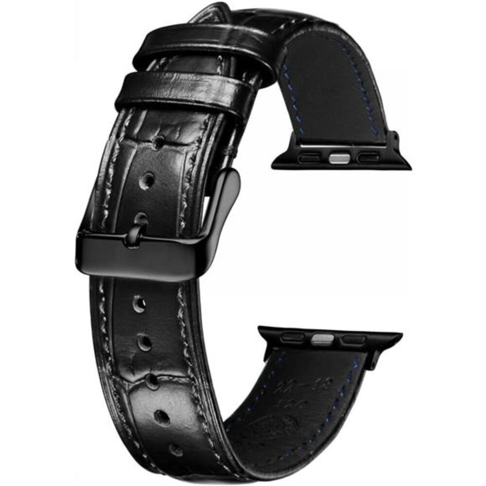 NEW Black Leather Luxury Apple Watch Band